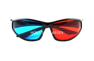 Eco Friendly ABS پلاستیک قرمز Cyan 3D Glasses پلاریزه تماشای فیلم سه بعدی