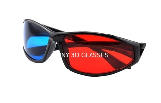 Eco Friendly ABS پلاستیک قرمز Cyan 3D Glasses پلاریزه تماشای فیلم سه بعدی